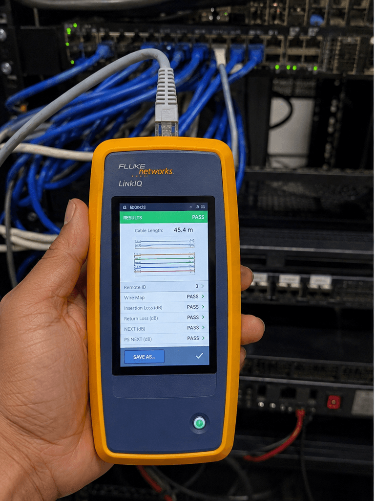 Visual testing kabel jaringan setelah instalasi LAN